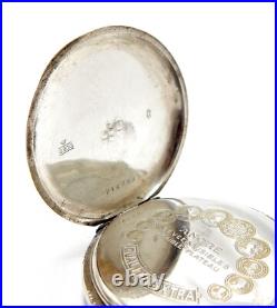 Antique Pocket Watch Hunter Dial Porcelain Case Silver 51mm Circa 1910 Working