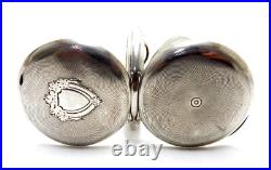 Antique Pocket Watch Hunter Dial Porcelain Case Silver 51mm Circa 1910 Working