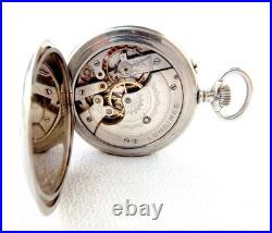 Antique Pocket Watch LONGINES Open Face Cal 18.49 Case Steel 52mm 1910c Working