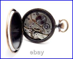 Antique Pocket Watch LONGINES Open Face Case Steel & Gold Circa 1920 Working