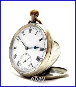 Antique Pocket Watch Open Face Hand Winding Case Steel 50mm Circa 1930 Working