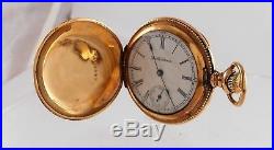 Antique Pocket Watch Waltham Hunter 1895 Boss Case Engraved Size 3/0 19j Runs