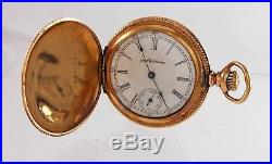 Antique Pocket Watch Waltham Hunter 1895 Boss Case Engraved Size 3/0 19j Runs
