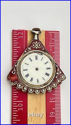 Antique Pocket watch Silver Enamel Case Antique Mesonic Pocket watch ASIS