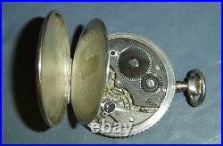 Antique RARE Silver Movado For Cuervo Y Sobrinos Habana Pocket Watch Hunter Case