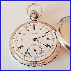 Antique? REGINA Canadian Pocket Watch 16s 7 Jewels Sterling Silver Case