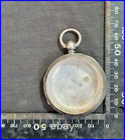 Antique Railway Sterling Silver Fusee Pocket Watch Case Stamp #15 London Hb Rare