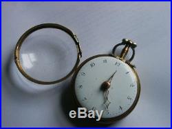 Antique-Repousse-Pair-Silver-Case-Verge-Fusee-Pocket-Watch-Beautiful case