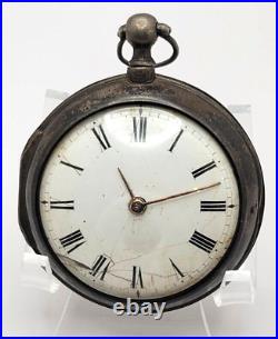 Antique Robinson London Pair Case Verge Fusee Pocket Watch AS IS (good balance)