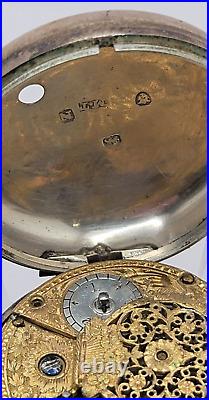 Antique Robinson London Pair Case Verge Fusee Pocket Watch AS IS (good balance)