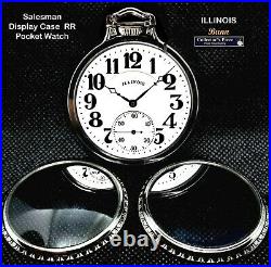 Antique Salesman Display Case Railroad Pocket Watch ILLINOIS BUNN Serviced
