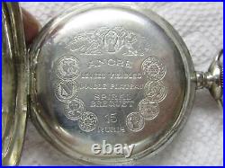 Antique Seraph 1920 Swiss pocket Watch engraved hunter case jeweled movt vintage