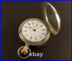 Antique Seth Thomas Pocket Watch 7 Jewels 18 Size Silveroid Case