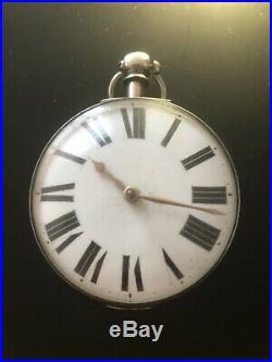Antique Solid Silver Pair Case Fusee Pocket Watch. Stunning Condition