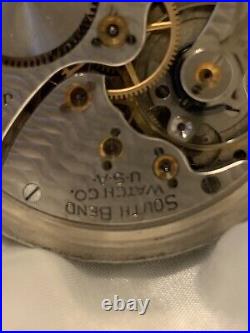 Antique South Bend Pocket Watch 17j 211 Keystone Nickeloid Watch Case #301674