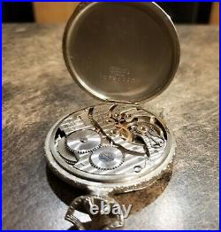 Antique South Bend Pocket Watch Grade 429, Size 12, 19j, White Gold Fill Case