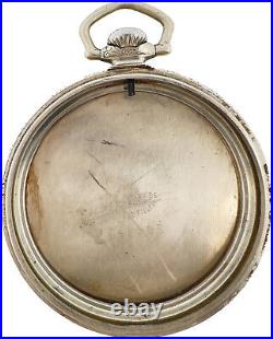 Antique Star Pocket Watch Case for 12 Size 14k White Gold Filled Fancy Engraved