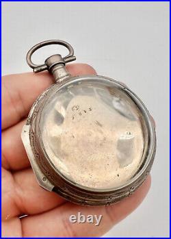 Antique Sterling Silver Hunter Pocket Watch Case 43g 64mm With Glass Parts