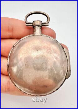 Antique Sterling Silver Hunter Pocket Watch Case 43g 64mm With Glass Parts