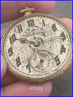 Antique Studebaker Elgin Illinois Watch Case Co 21 Jewels Pocket Watch VINTAGE