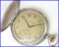 Antique Swiss DOMINATOR slimline 875 SILVER Pocket Watch SERVICED W242