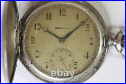 Antique Swiss DOMINATOR slimline 875 SILVER Pocket Watch SERVICED W242