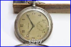 Antique Swiss DOMINATOR slimline 875 SILVER Pocket Watch SERVICED W242