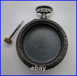 Antique Swiss Gun Metal Men's Ornate Pocket Watch Case