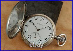 Antique ULYSSE NARDIN Sterling Silver 50mm Hunter Case Pocket Watch