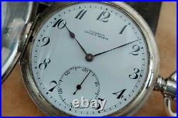 Antique ULYSSE NARDIN Sterling Silver 50mm Hunter Case Pocket Watch