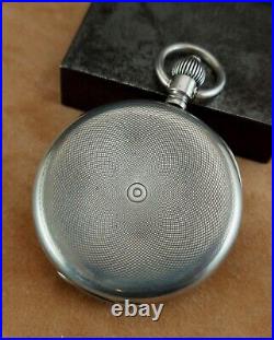 Antique ULYSSE NARDIN Sterling Silver 50mm Hunter Case Pocket Watch