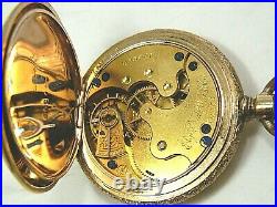 Antique US American Flag Hunter case Beautiful Elgin Gold F Pocket Watch Working