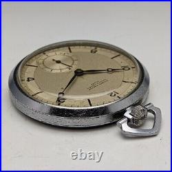 Antique Ulysse Nardin Art Deco Stainless Steel Case Pocket Watch Refurbished F/S