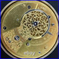 Antique Unbranded Verge Fusee Pocket Watch + Sterling Pair Case for Repair