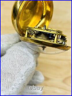 Antique Verge Fusee Pocket Watch Davidson London Untested Pair Case Tortoise D
