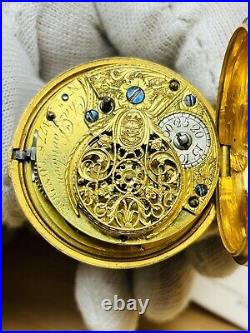 Antique Verge Fusee Pocket Watch Davidson London Untested Pair Case Tortoise D