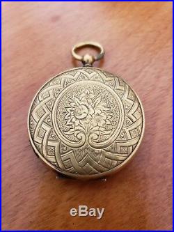 Antique Victorian Pocket Watch Case Locket Photo Pendant Jewelry
