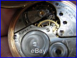 Antique Vintage Ornate Elgin Gold Gf Hunter Case Pocket Watch S16 Minty Case