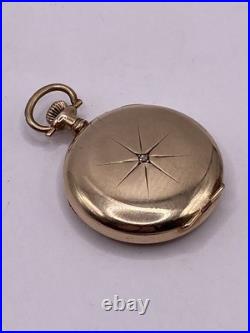 Antique Vintage Pocket Watch 20-Year Case GF Gold Filled wi/ Diamond! Runs! WOW