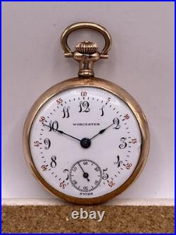 Antique Vintage Pocket Watch 20-Year Case GF Gold Filled wi/ Diamond! Runs! WOW