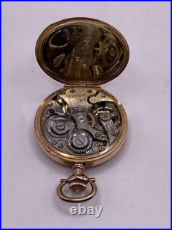 Antique Vintage Pocket Watch 20-Year Case GF Gold Filled wi/ Diamond! Runs! WOW