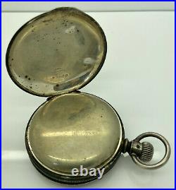 Antique WALTHAM 1883 Pocket Watch Coin Silver Full Hunting Case Fahys Monarch