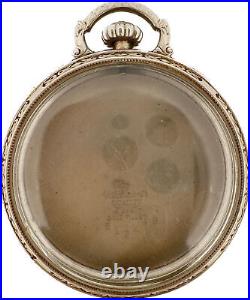 Antique Wadsworth Fixed Bow Pocket Watch Case for 12 Size 14k White Gold Filled