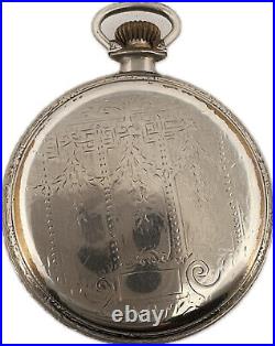 Antique Wadsworth Pocket Watch Case for 16 Size 14k White Gold Filled Engraved