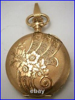 Antique Waltham 14K Yellow Gold Pocket Watch in Hunter Case from 1893-1902