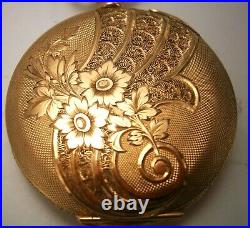 Antique Waltham 14K Yellow Gold Pocket Watch in Hunter Case from 1893-1902