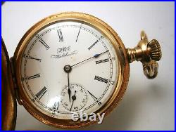 Antique Waltham 14K Yellow Gold Pocket Watch in Hunter Case from 1893-1902