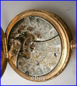 Antique Waltham 14K Yellow Gold Pocket Watch in Hunter Case from 1893-1902