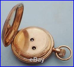 Antique Waltham 8s 7j William Ellery Keywind Pocket Watch 14k Solid Gold Case