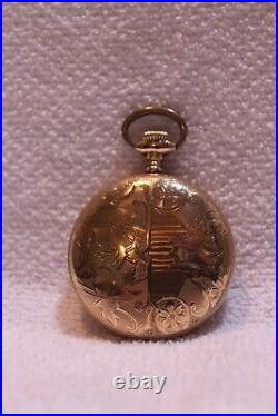 Antique Waltham Appleton Tracy 18s 17j Pocket Watch In Ornate Gold-filled Case